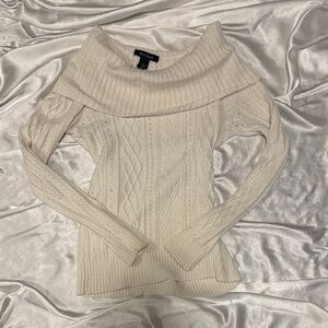 Cream Off-Shoulder Sweater